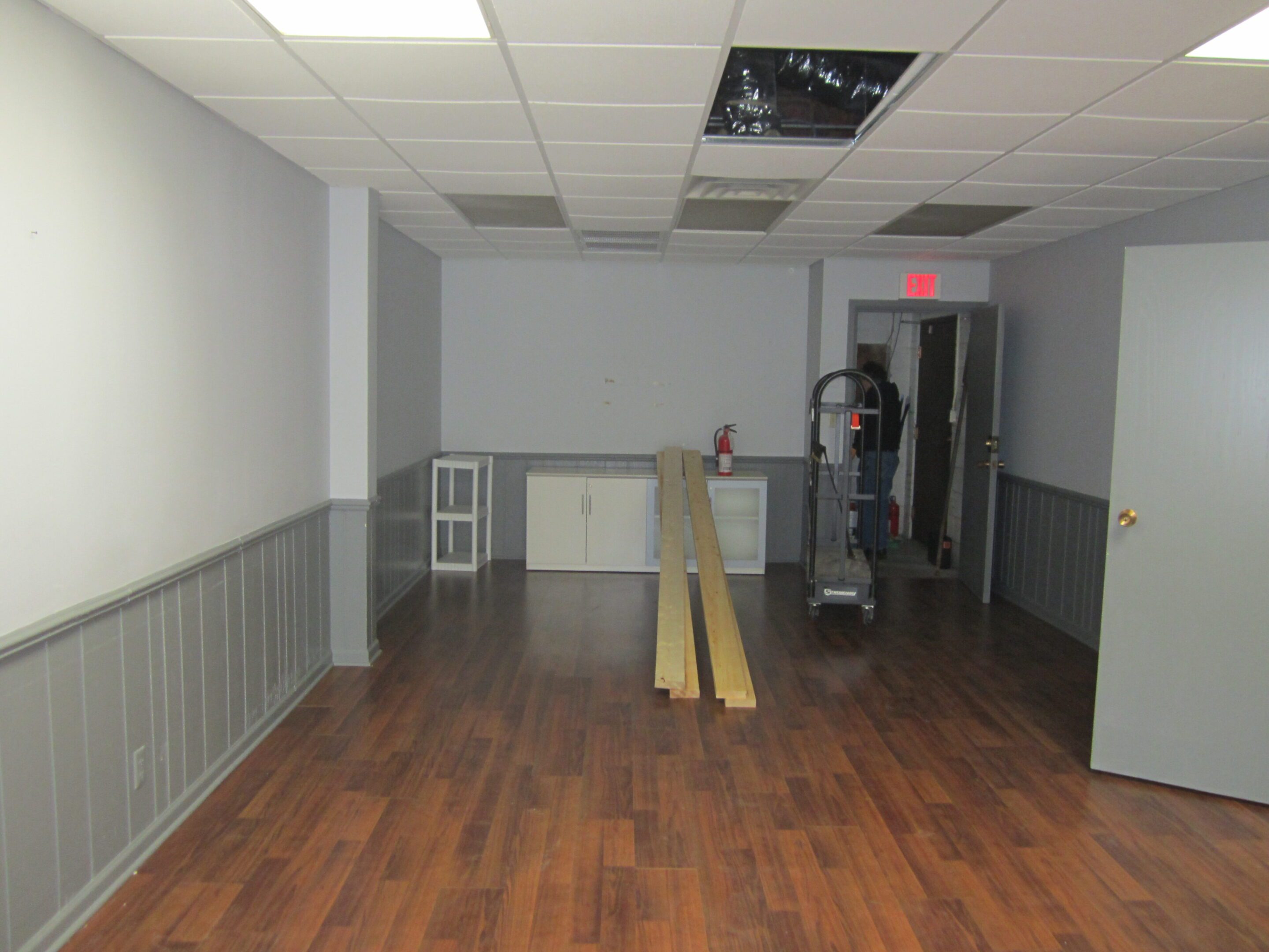 Renovation materials in a vacant space